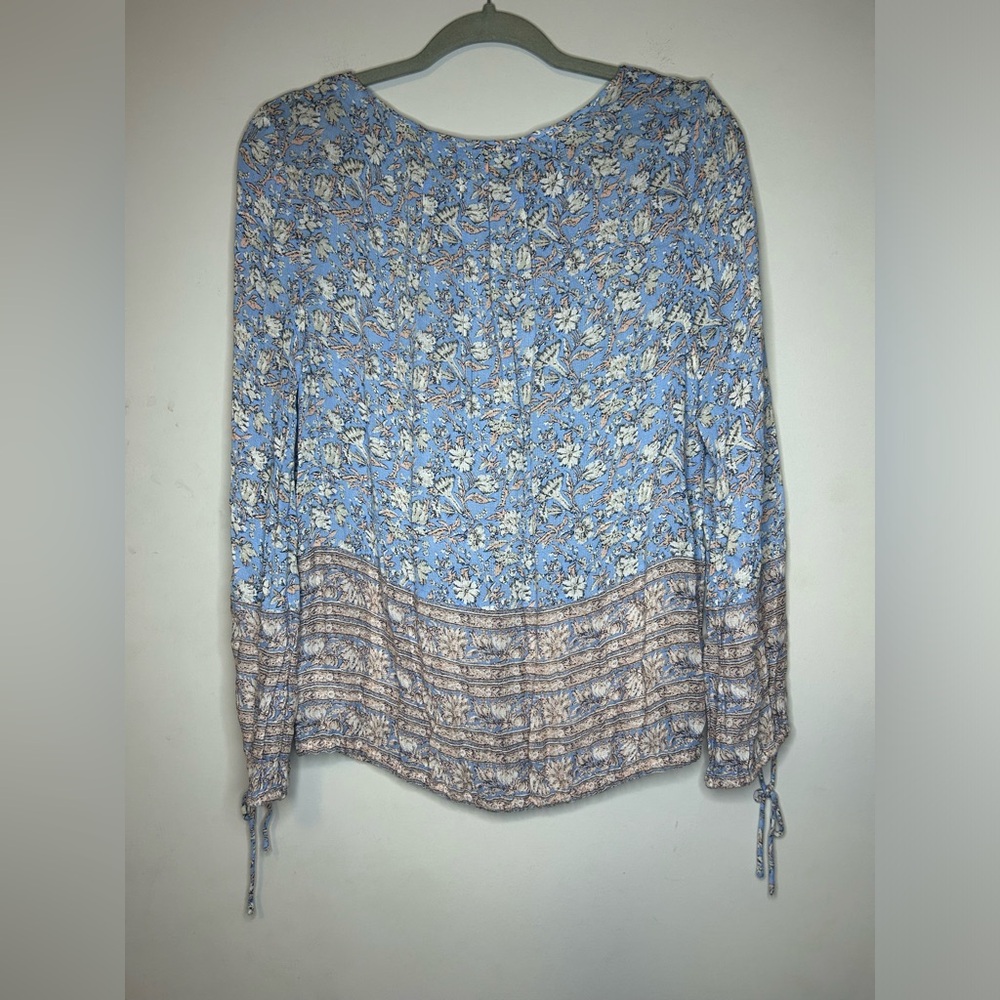 Lucky Brand Blue Floral Boho top. Womens Small - Picture 2 of 5